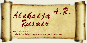 Aleksija Rusmir vizit kartica